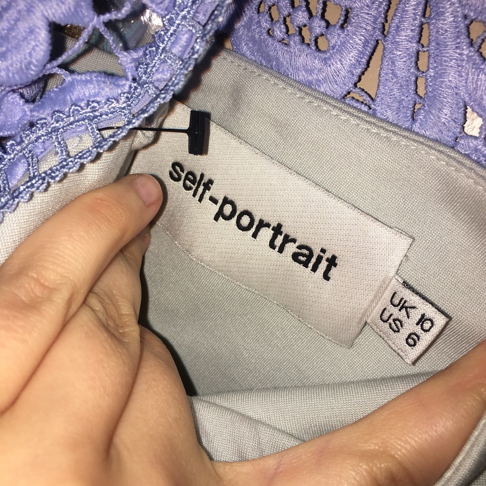 Self Portrait Lace Peplum Mini Dress US 6 - Picture 5 of 6